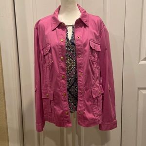 Jones New York pink cargo jacket size large